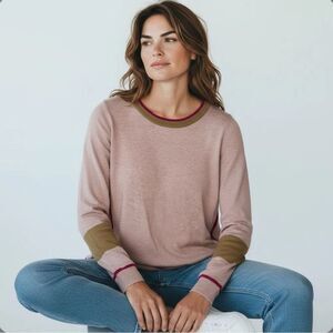 Sz S Etcetera NWT $218 MSRP Sullivan Dusty Rose/Camel Sweater